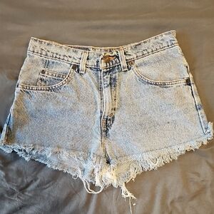 Levi's Light Blue Frayed Jean Shorts